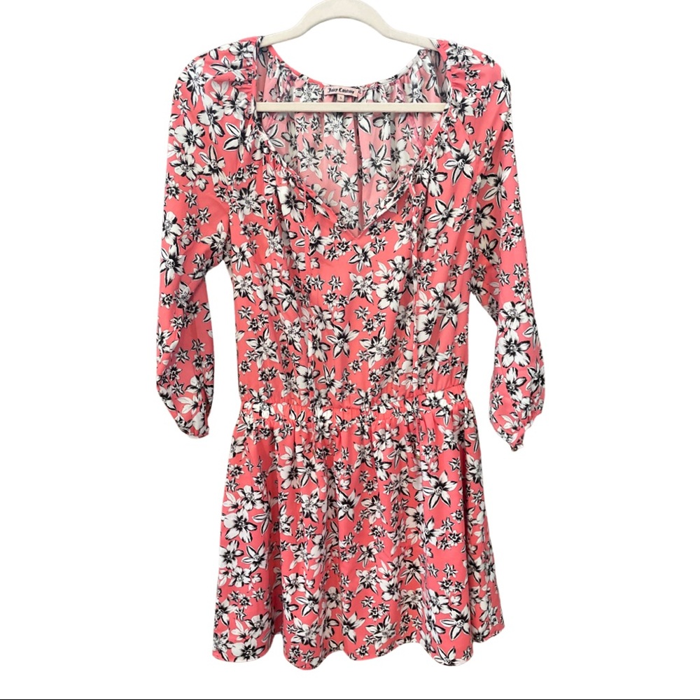 Juicy Couture Pink Drop Waste Dress with Flowers